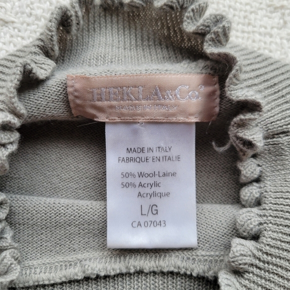 Casual Business Long-sleeve Mock Ruffled Turtleneck Wool Blend Soft Cozy Sweater - Picture 5 of 10